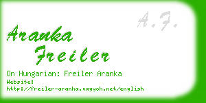 aranka freiler business card